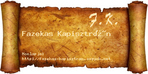 Fazekas Kapisztrán névjegykártya