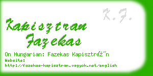 kapisztran fazekas business card